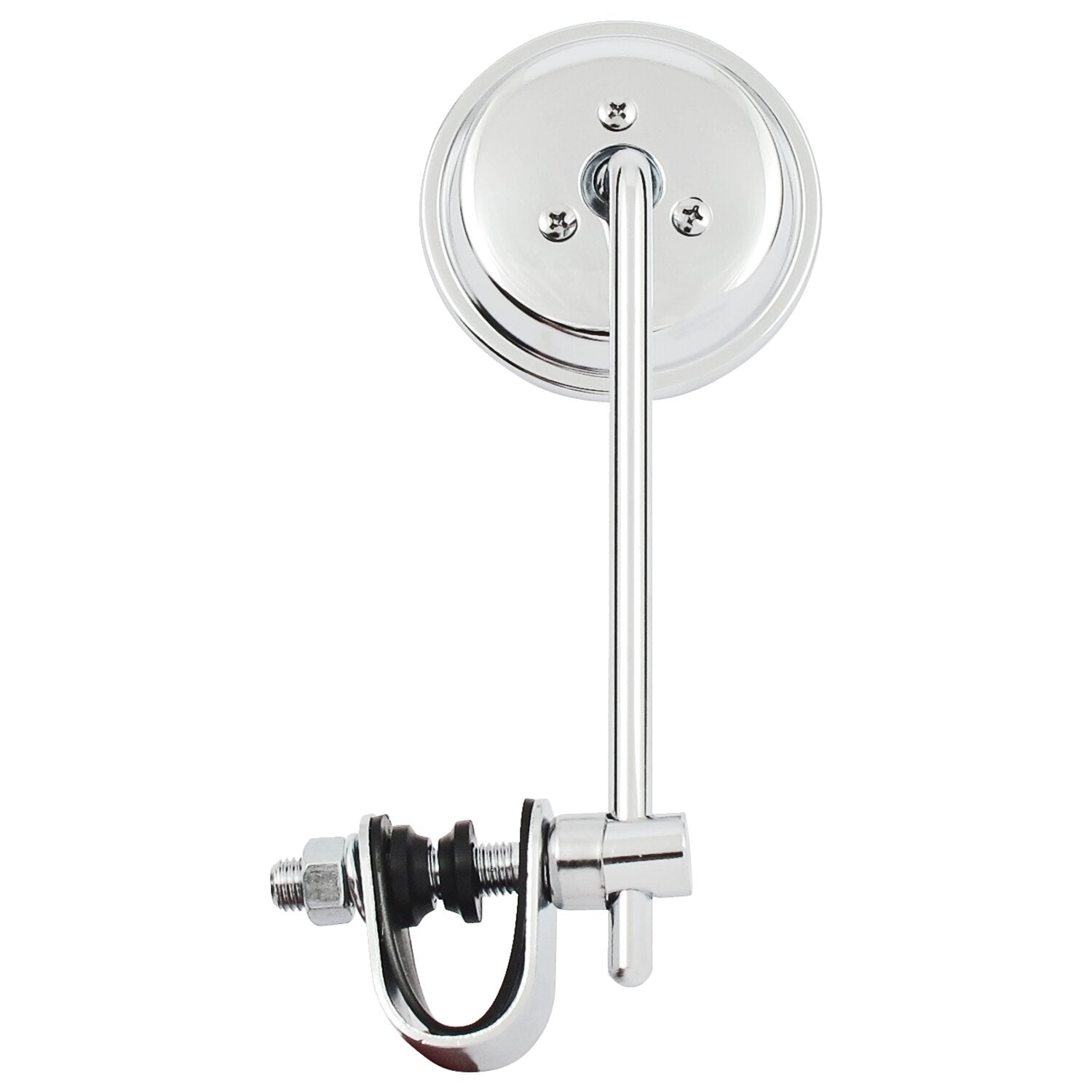 MCS Round clamp-on style steel mirror 3" with 6" stem
