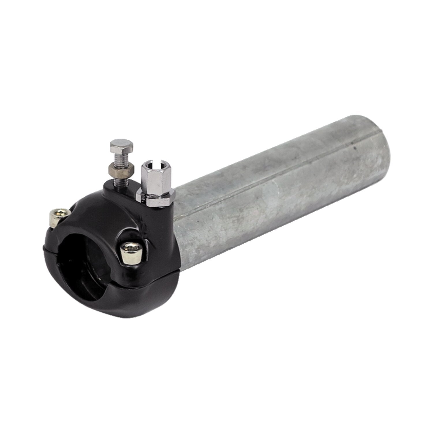 MCS Universal metal throttle grip 1" handlebars black