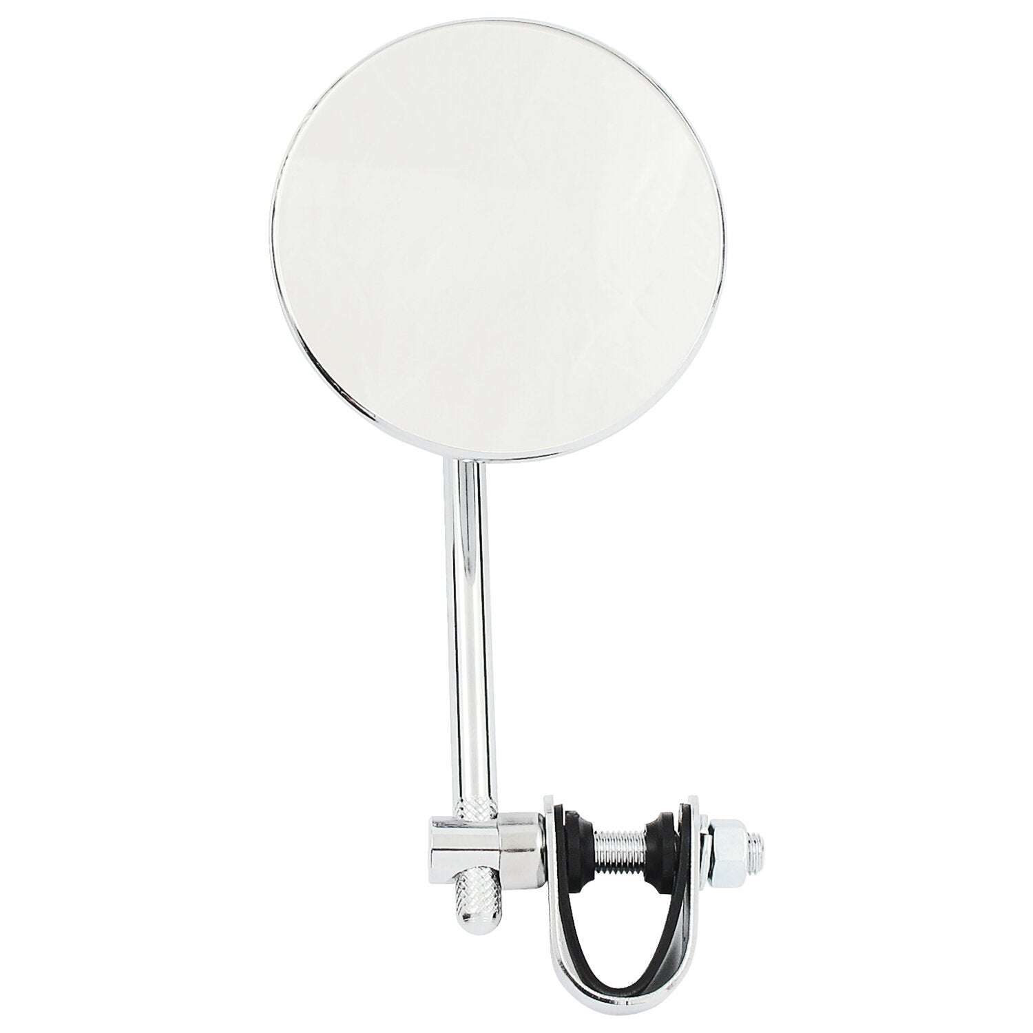 MCS Round clamp-on style steel mirror 4" with 5" stem