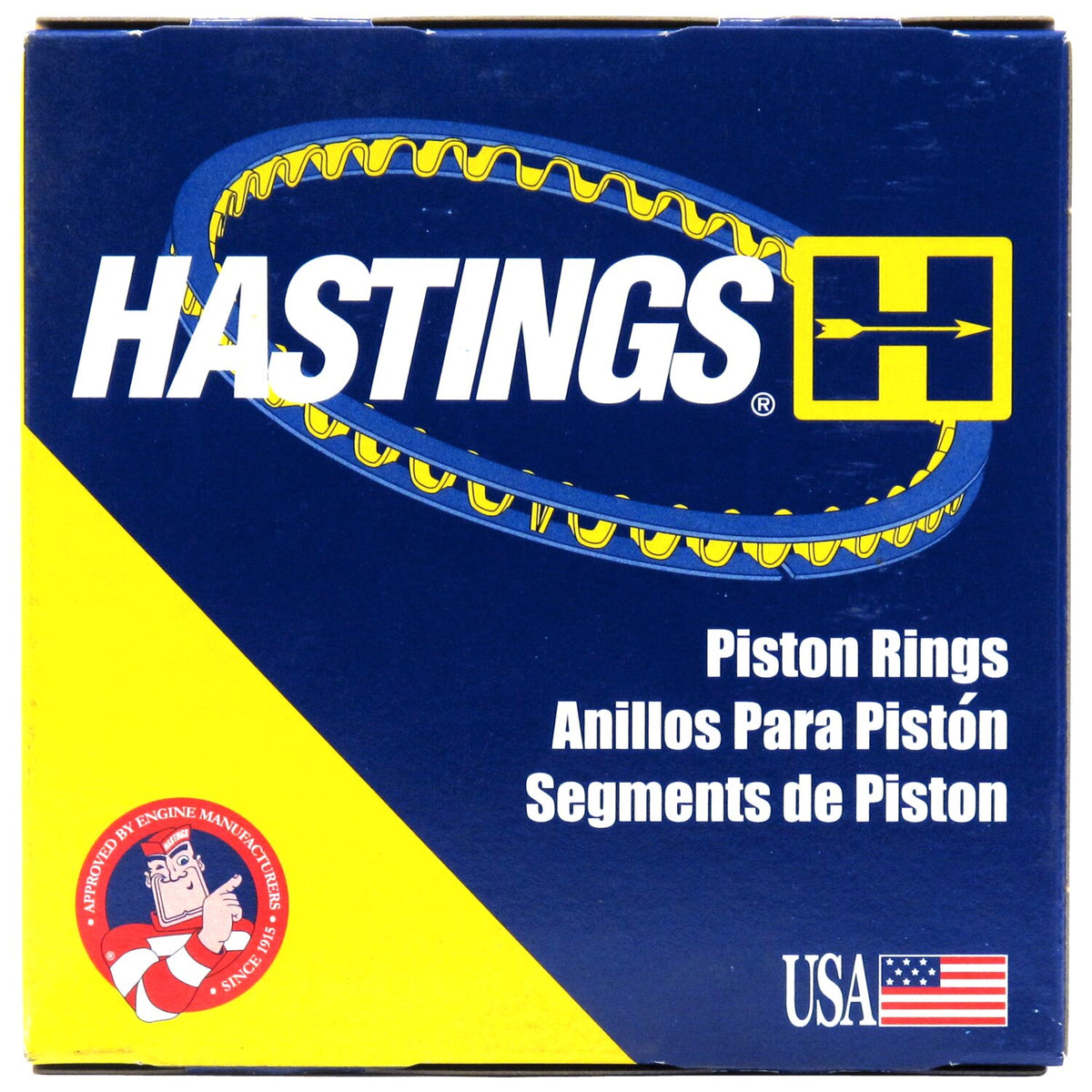 Hastings 3" bore chromoly piston ring set - STD