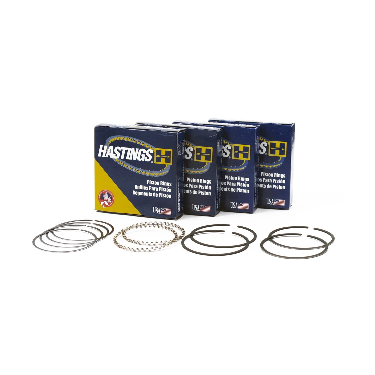 Hastings 3-1/2" bore piston rings chr/moly - +.005"