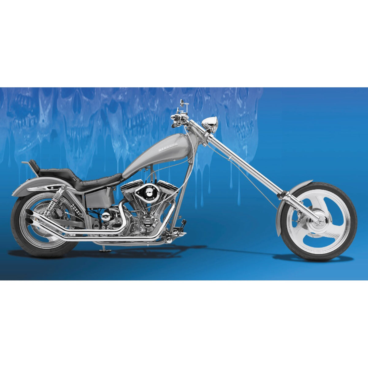 Paughco Upswept drag pipes - Straight cut - Chrome