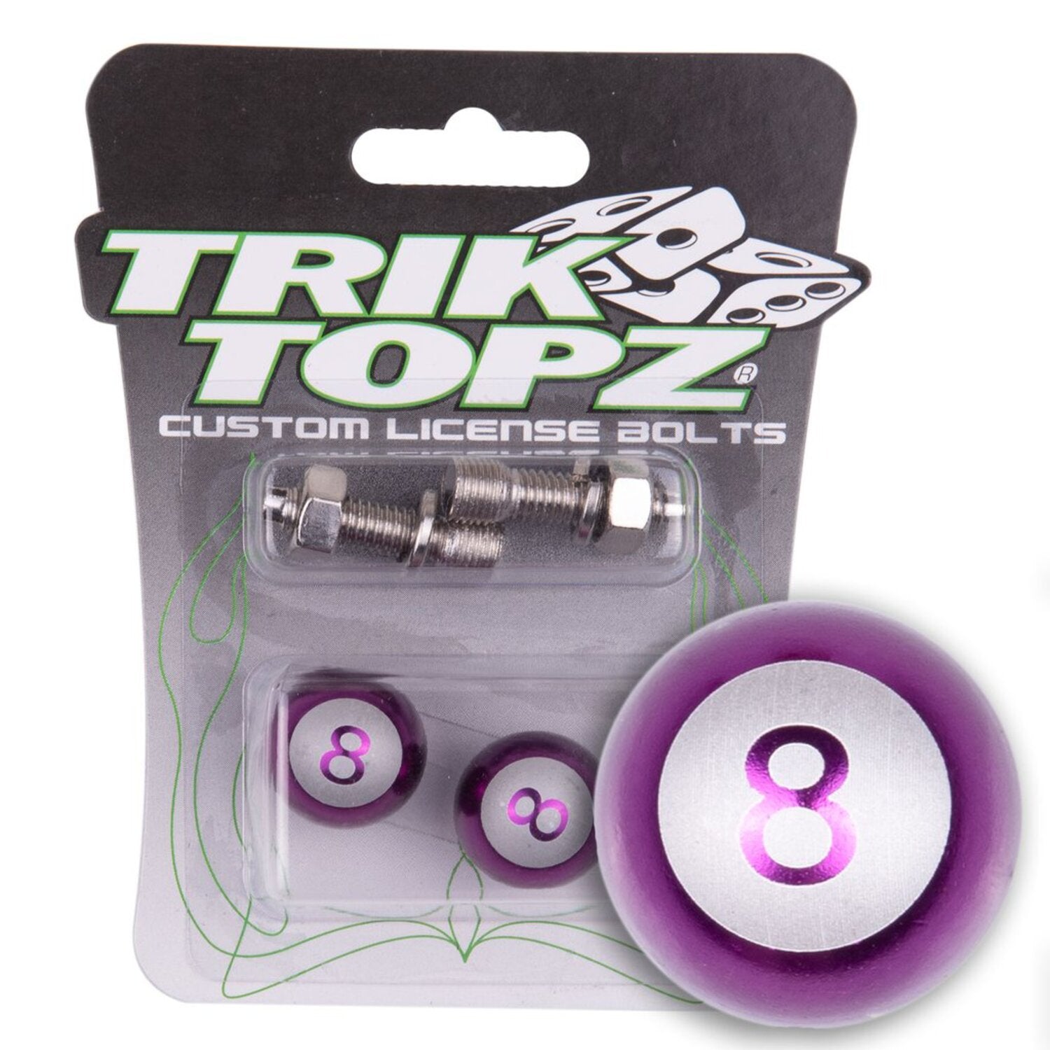 Trik Topz Eight Ball license plate mounts - Purple