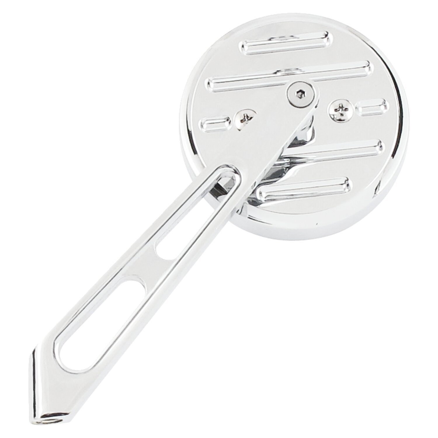 MCS Mini-round aluminum mirror - Chrome short stem l&r
