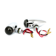 MCS Micro bullet LED taillight set - Chrome - Smoke lens