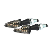MCS Black peak LED turn signals - Black - Clear lens