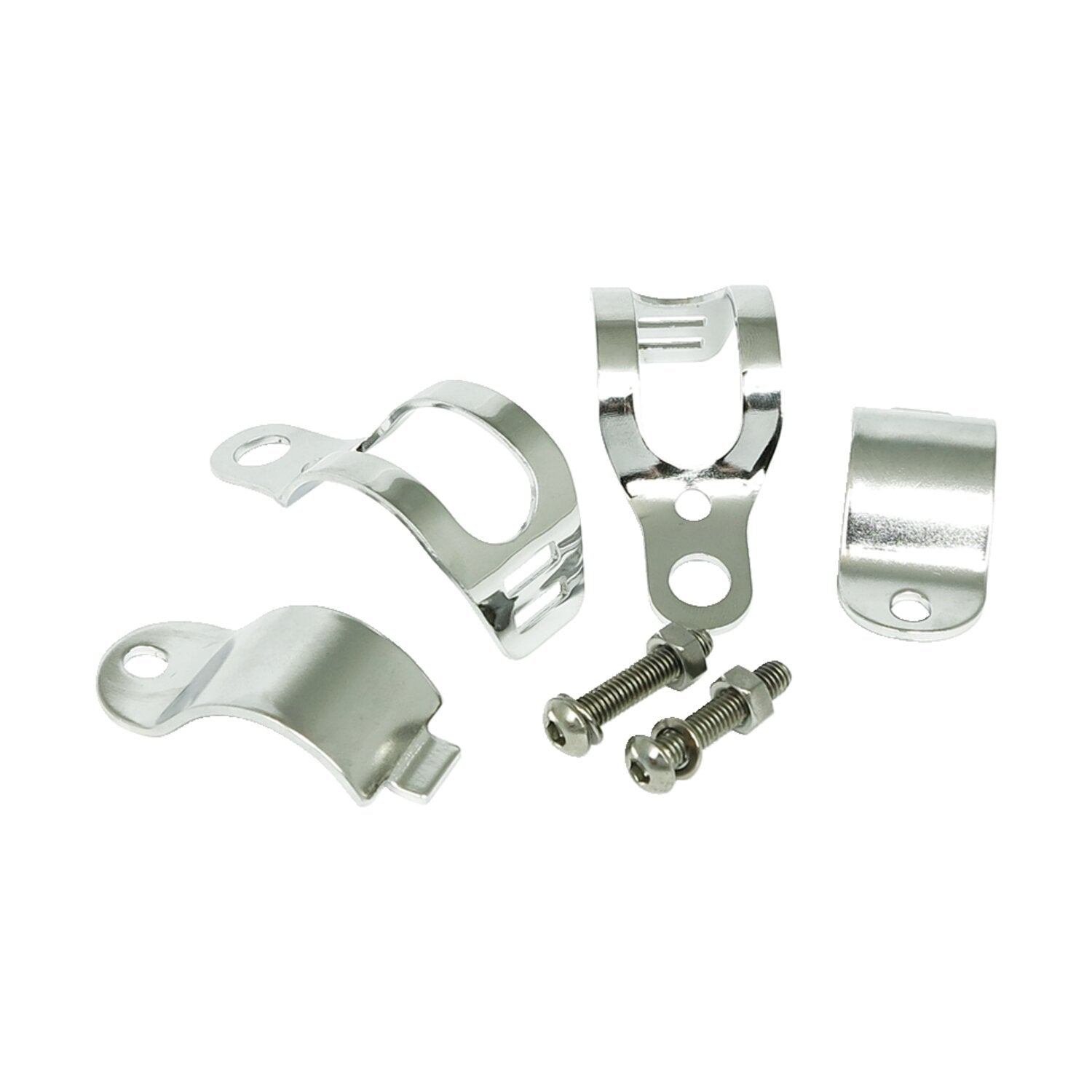 MCS Roper turn signal fork mount kit - 30-45mm - Chrome