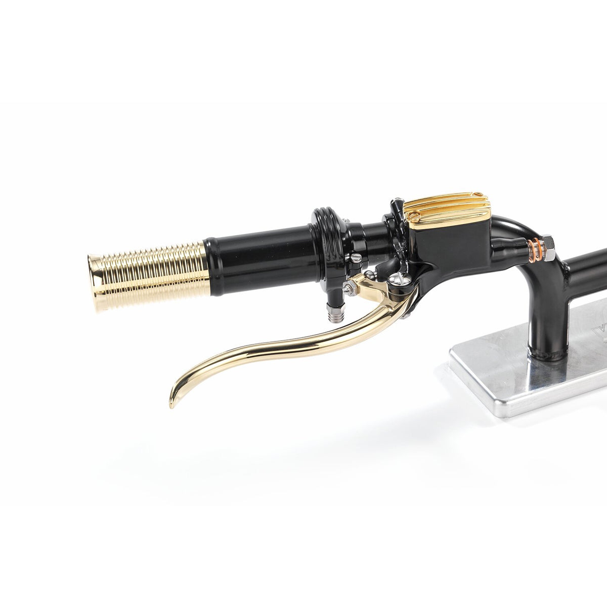Kustom Tech FL handlebar grip set - Black alu/polished brass