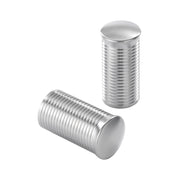 Kustom Tech FL handlebar grip ends - Ribbed satin aluminum