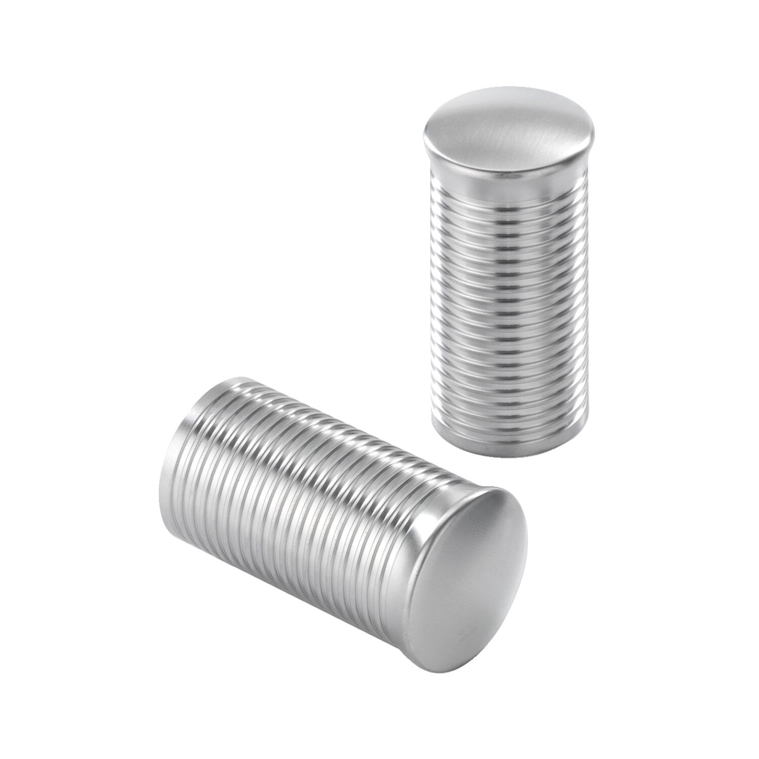 Kustom Tech FL handlebar grip ends - Ribbed satin aluminum