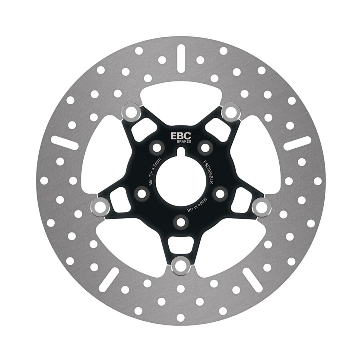 EBC 5-Button stainless floating brake rotor - Front - Black