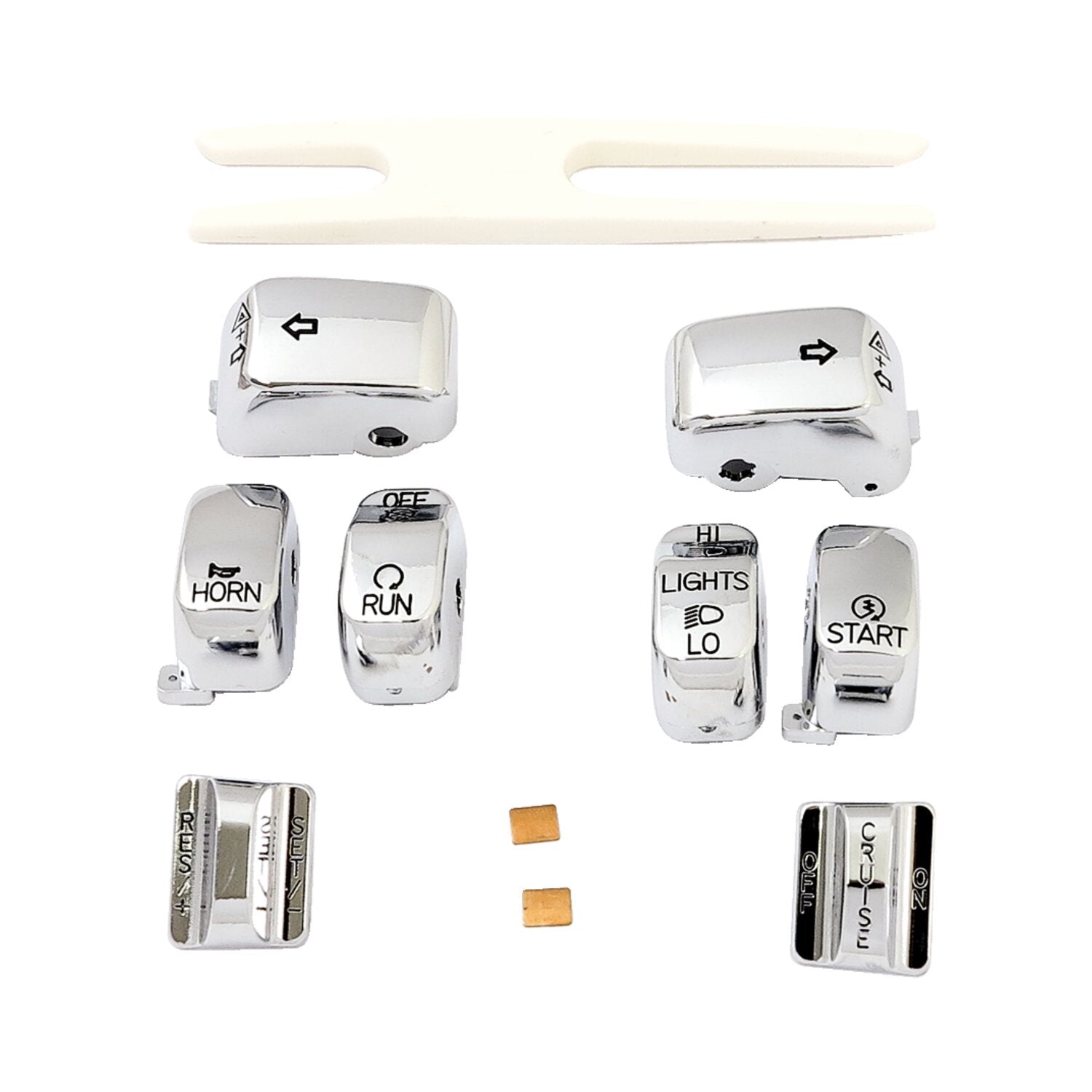 MCS Handlebar switch cap kit chrome
