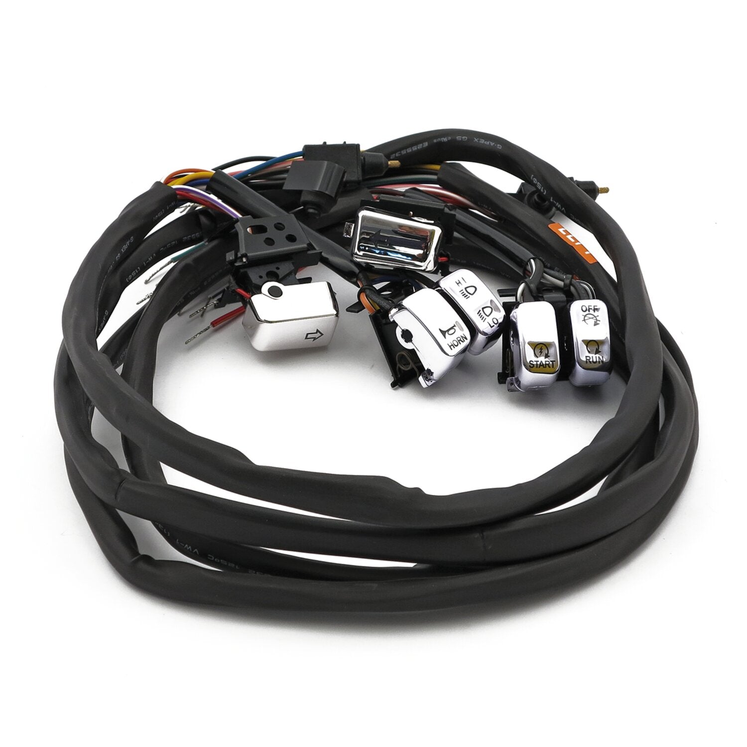 MCS Handlebar switch & wiring kit - Radio - Chrome