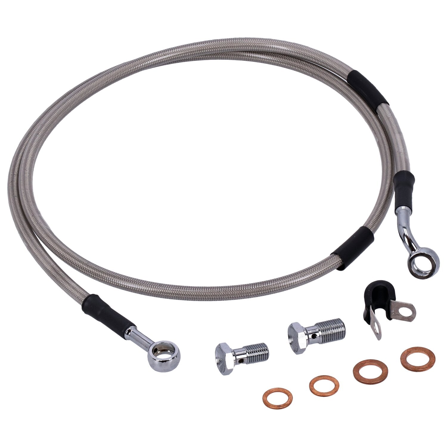 MCS by Goodridge brake line front stainless clear coated