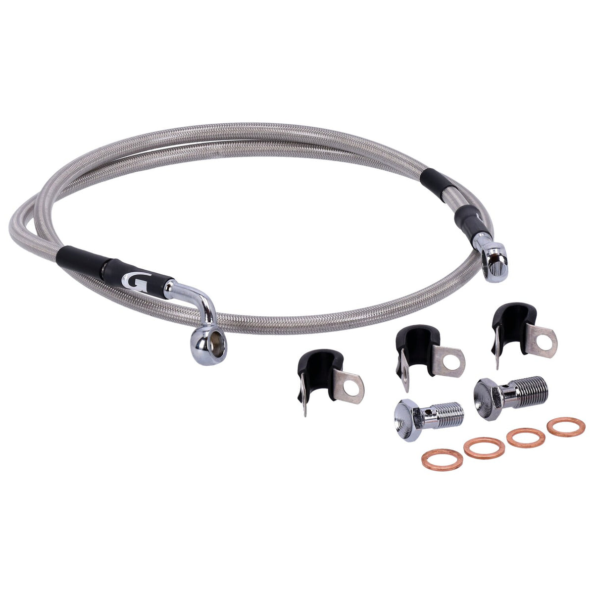 MCS by Goodridge brake line front stainless clear coated