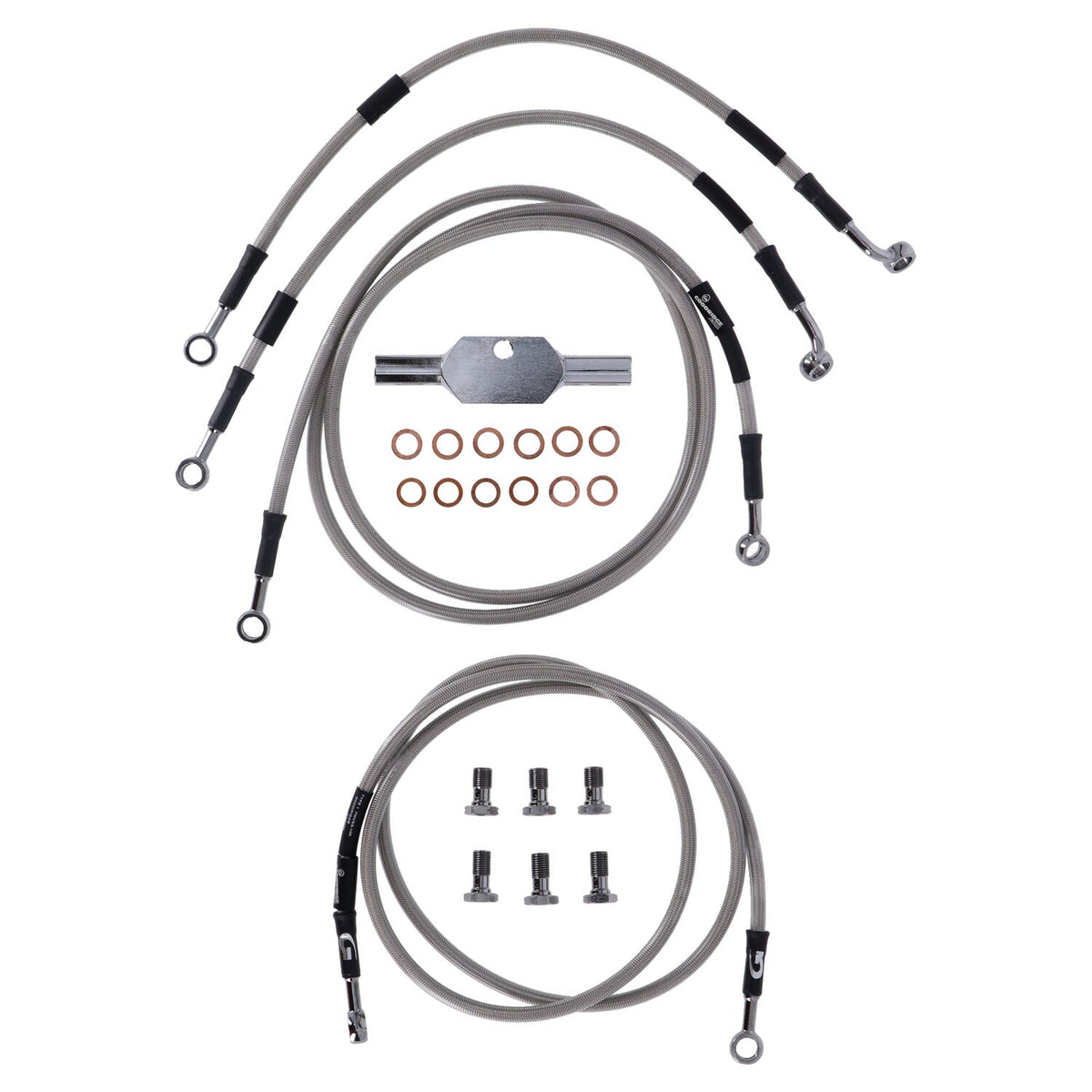 MCS by Goodridge brake line front stainless clear coated