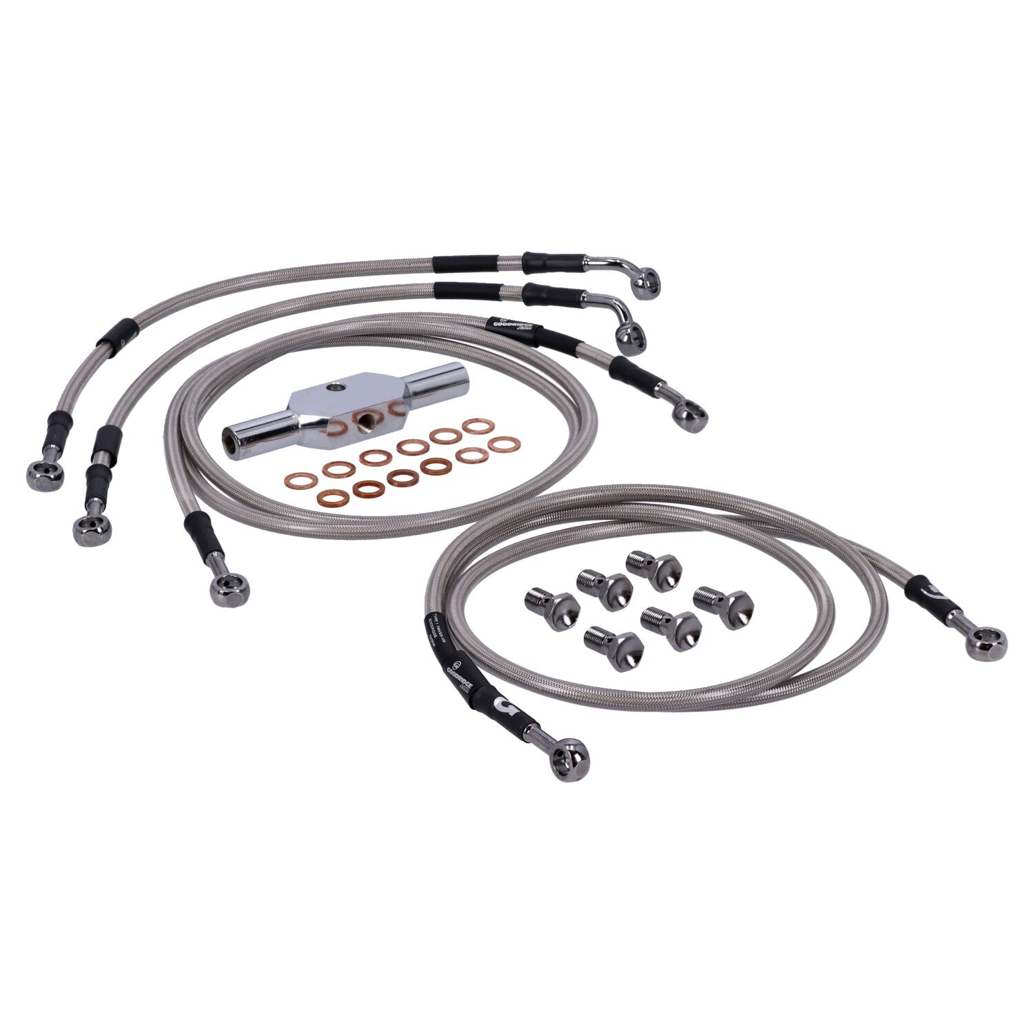 MCS by Goodridge brake line front stainless clear coated