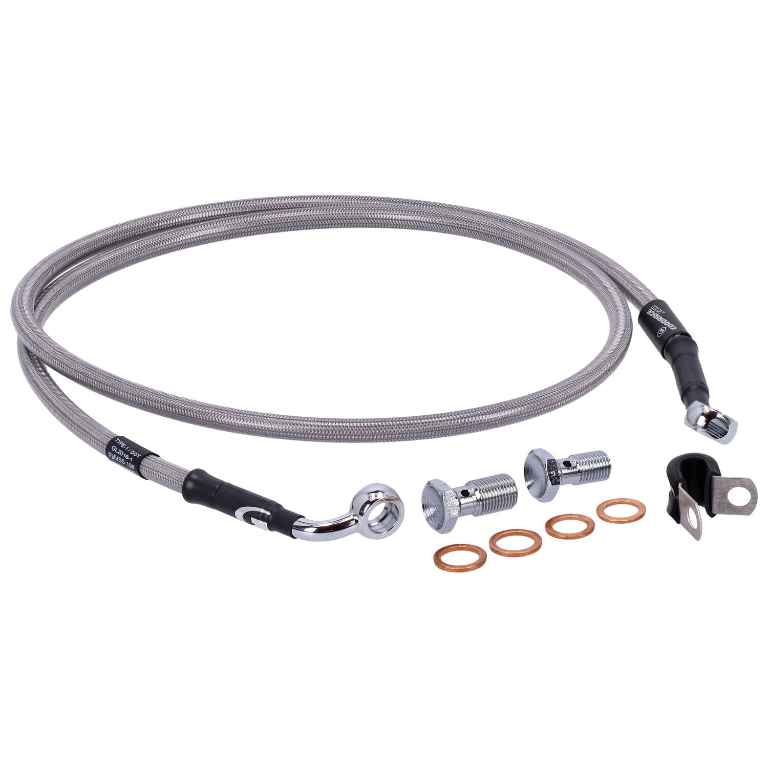 MCS by Goodridge brake line front stainless clear coated