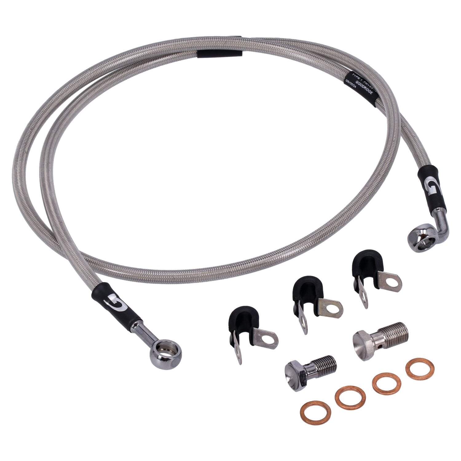 MCS by Goodridge brake line front stainless clear coated