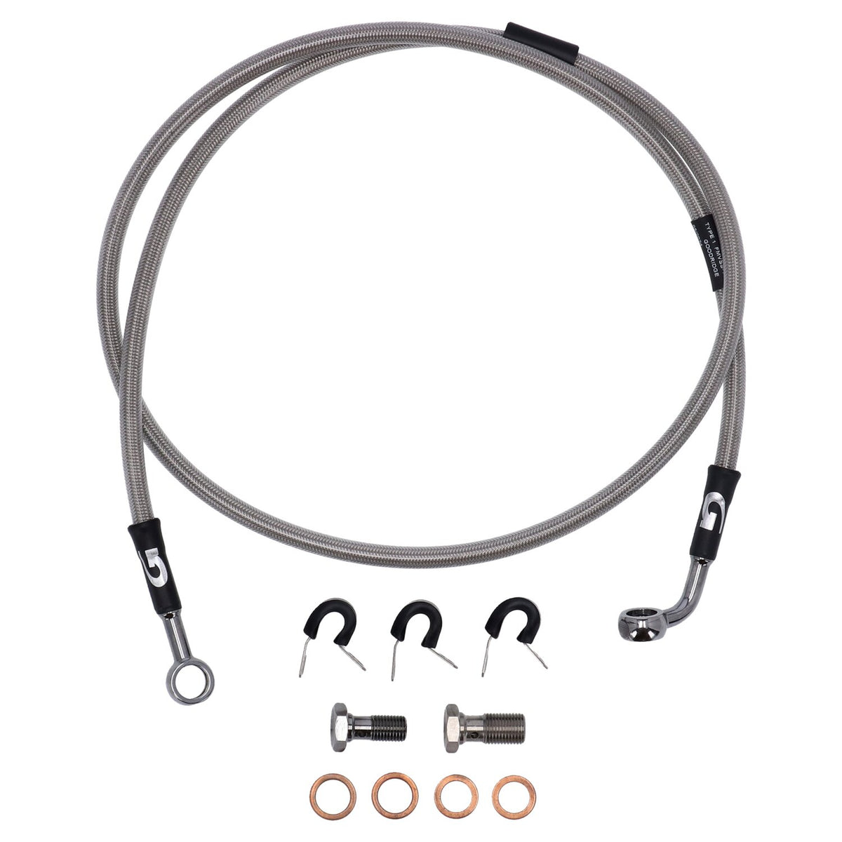 MCS by Goodridge brake line front stainless clear coated
