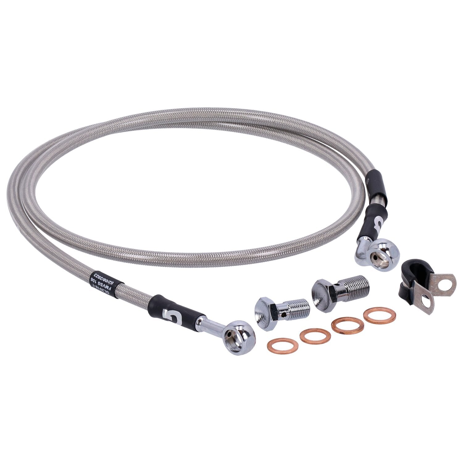 MCS by Goodridge brake line front stainless clear coated