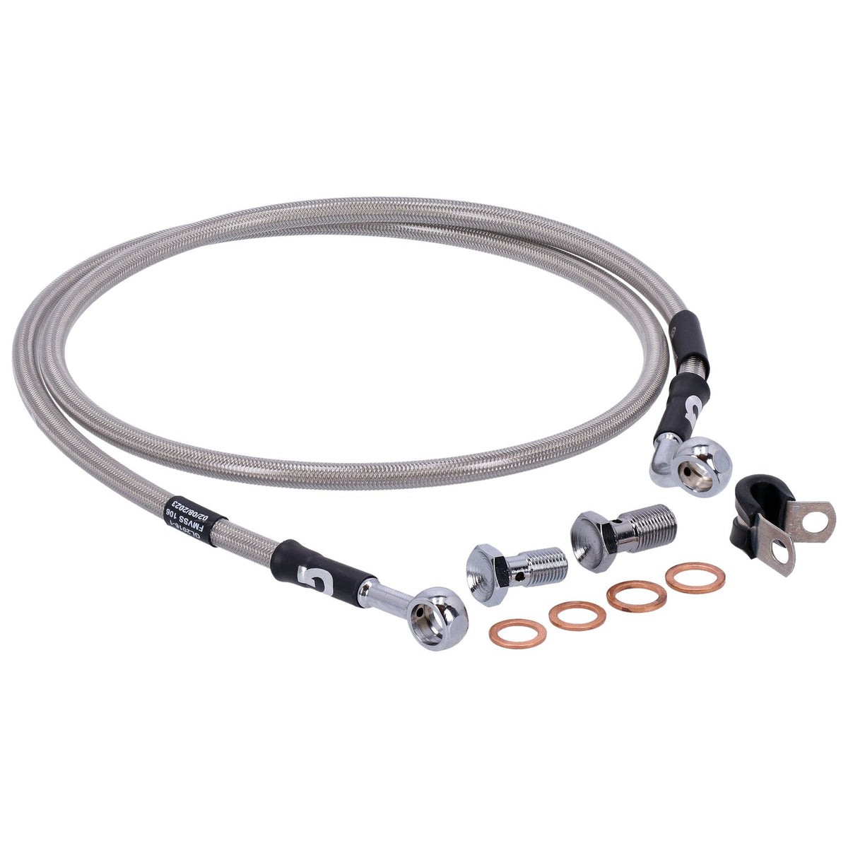 MCS by Goodridge brake line front stainless clear coated
