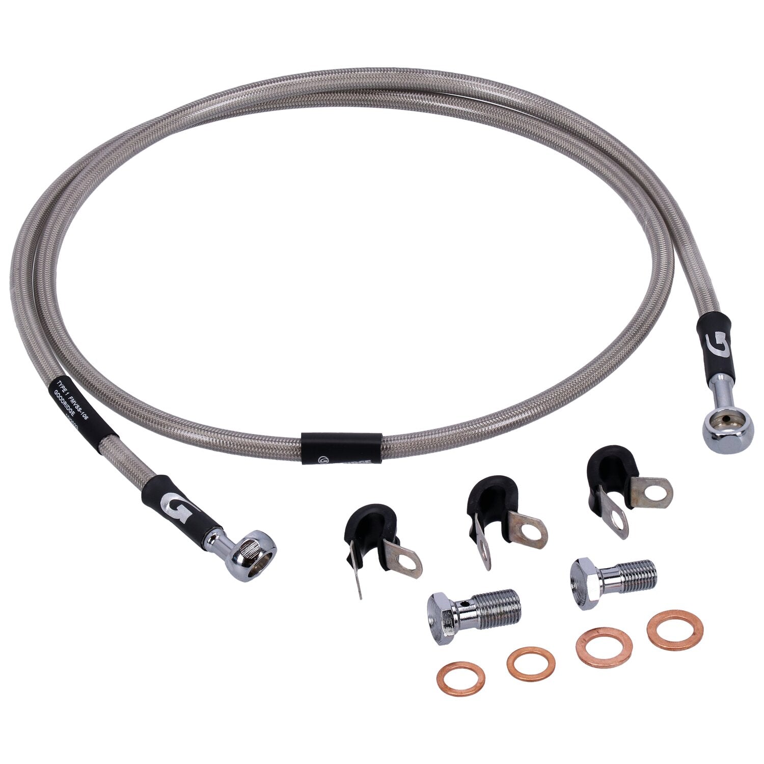 MCS by Goodridge brake line front stainless clear coated