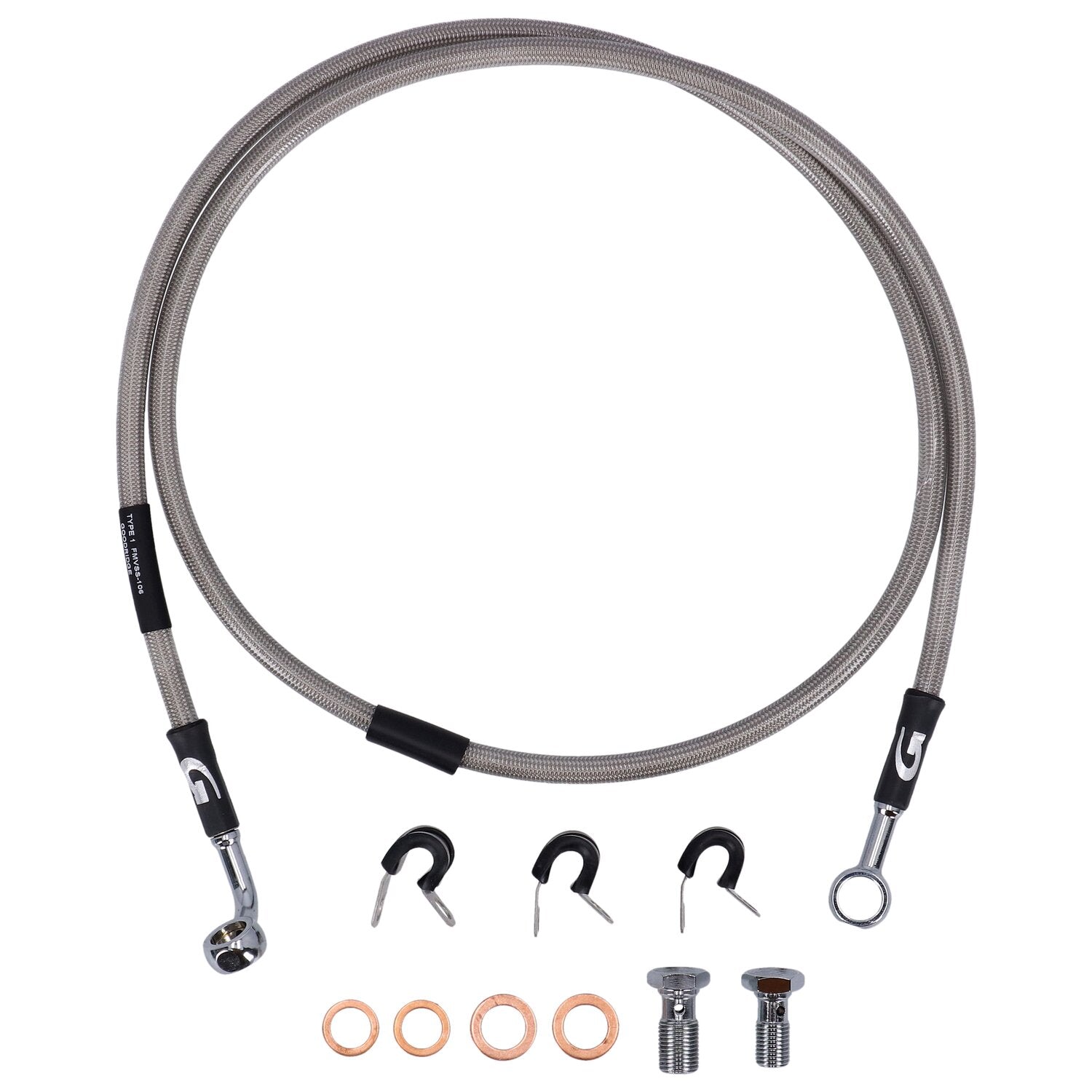 MCS by Goodridge brake line front stainless clear coated