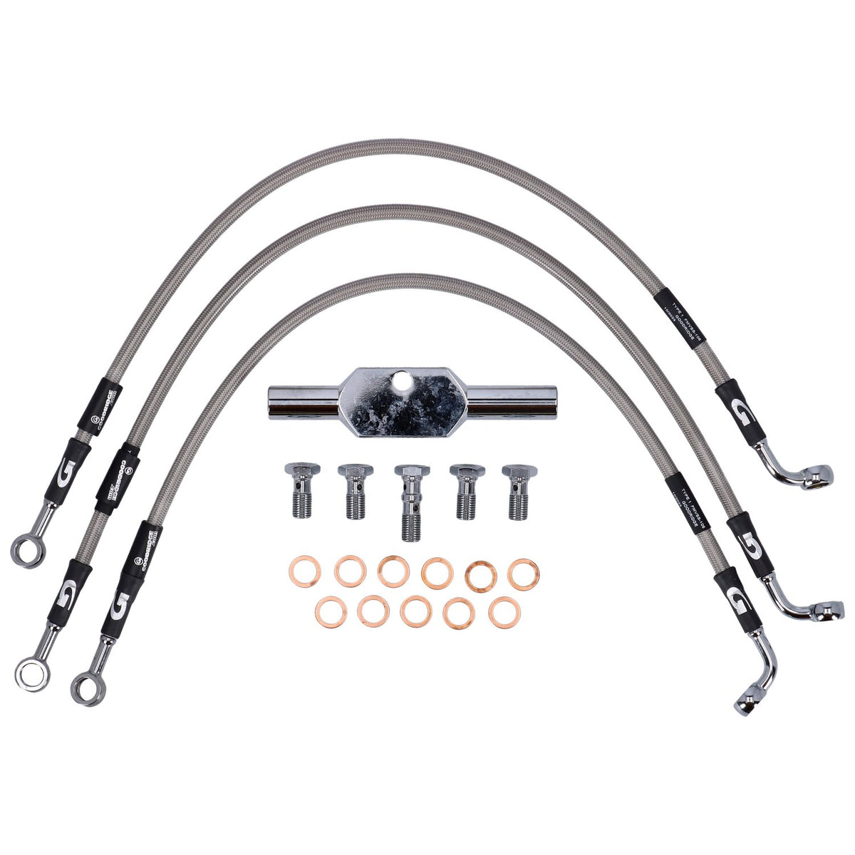 MCS by Goodridge brake line front stainless clear coated