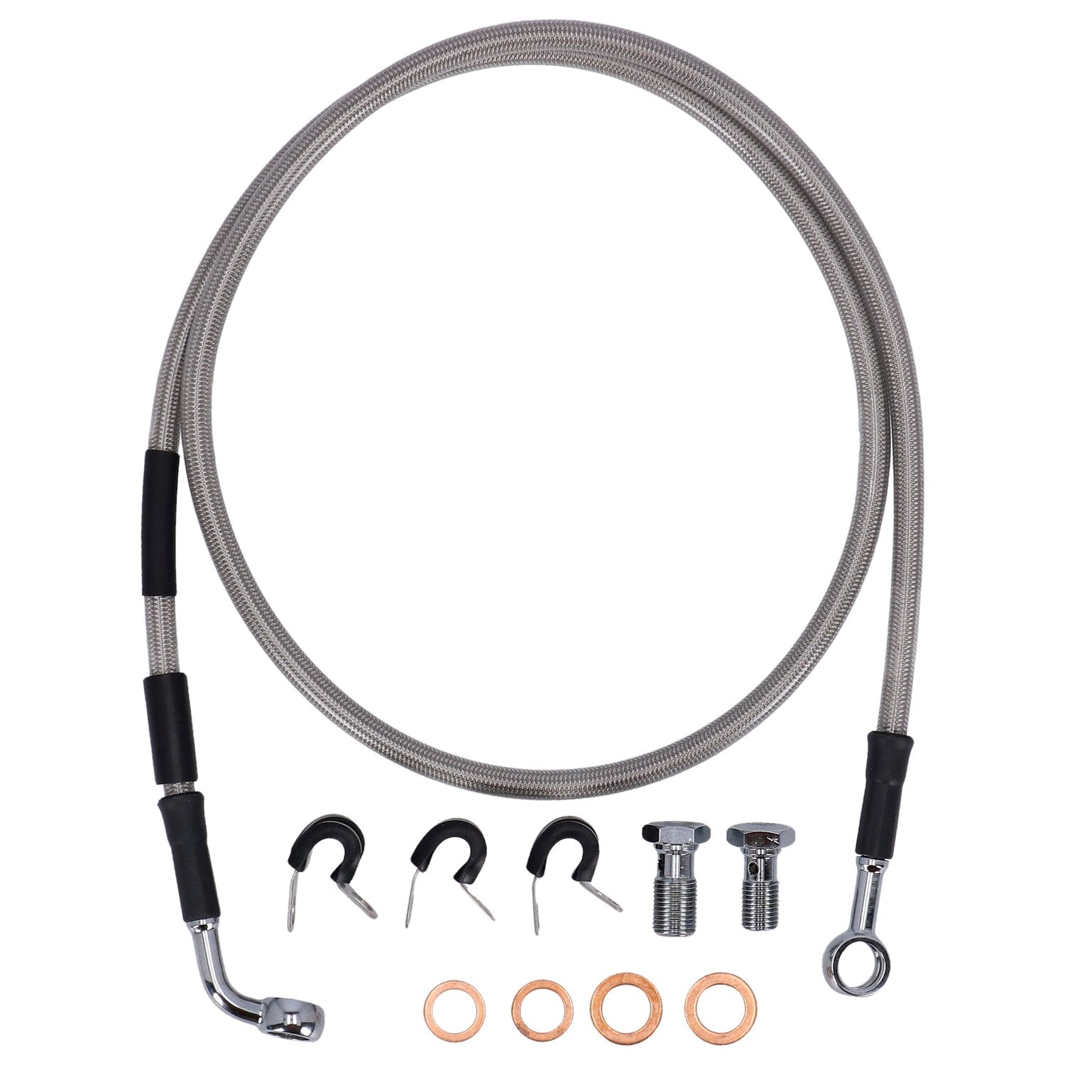 MCS by Goodridge brake line front stainless clear coated