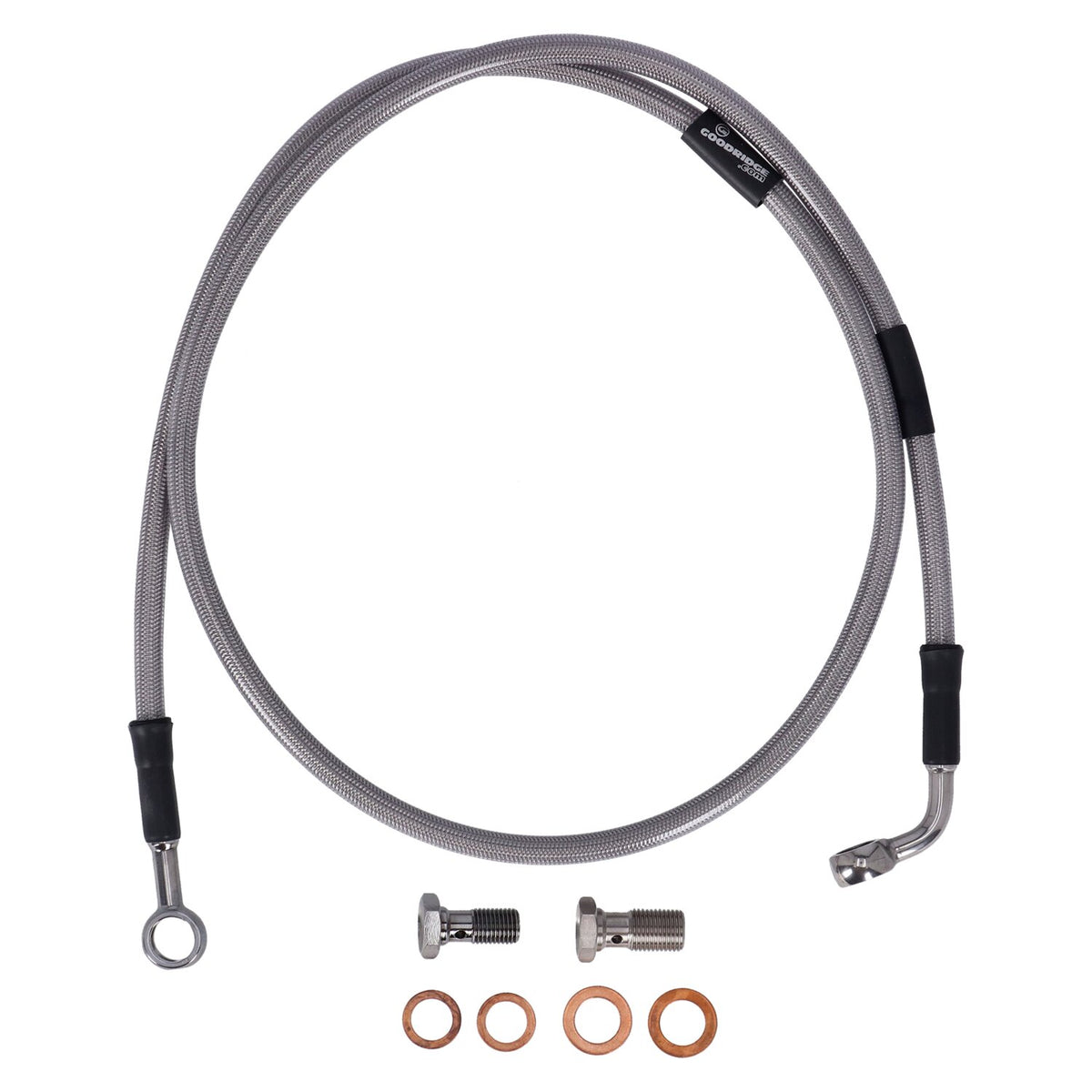 MCS by Goodridge brake line front stainless clear coated
