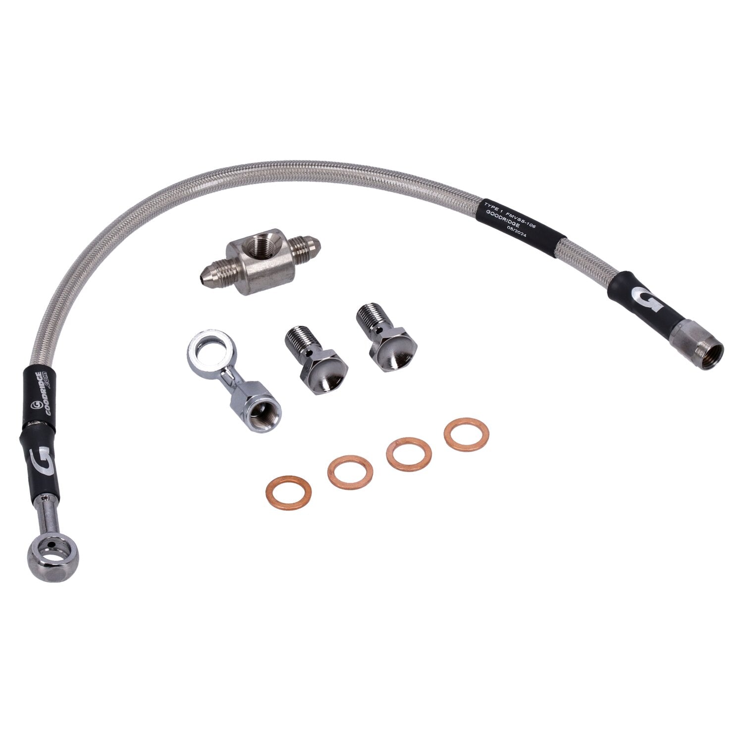 MCS by Goodridge brake line rear stainless clear coated