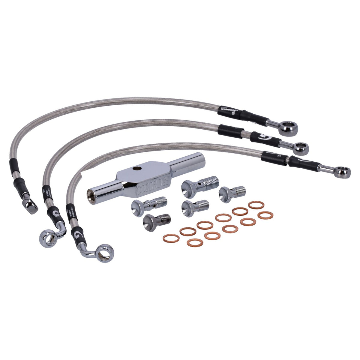 MCS by Goodridge brake line front stainless clear coated