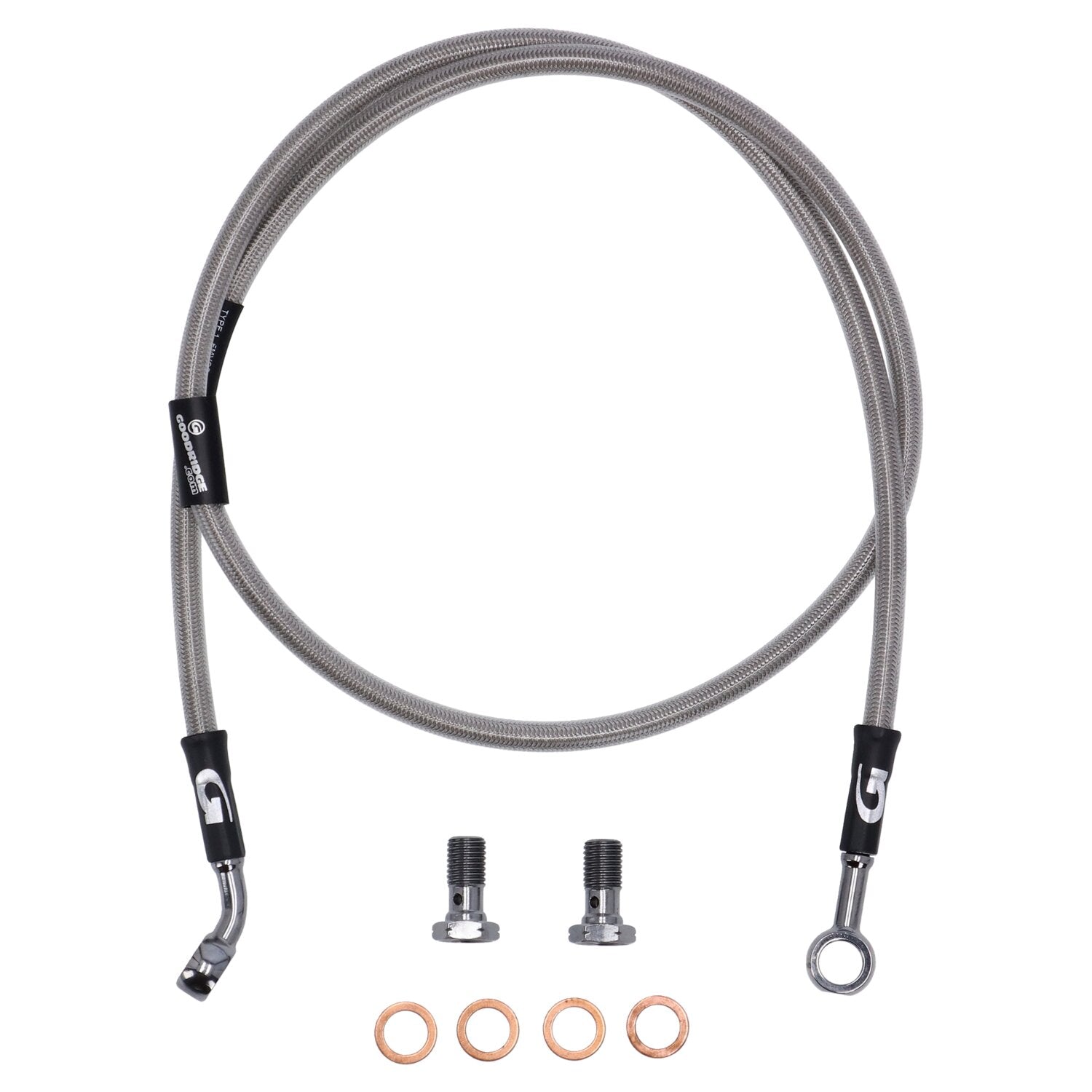 MCS by Goodridge brake line front stainless clear coated