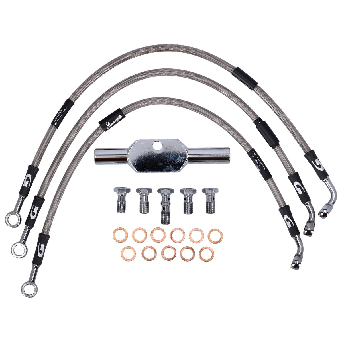 MCS by Goodridge brake line front stainless clear coated