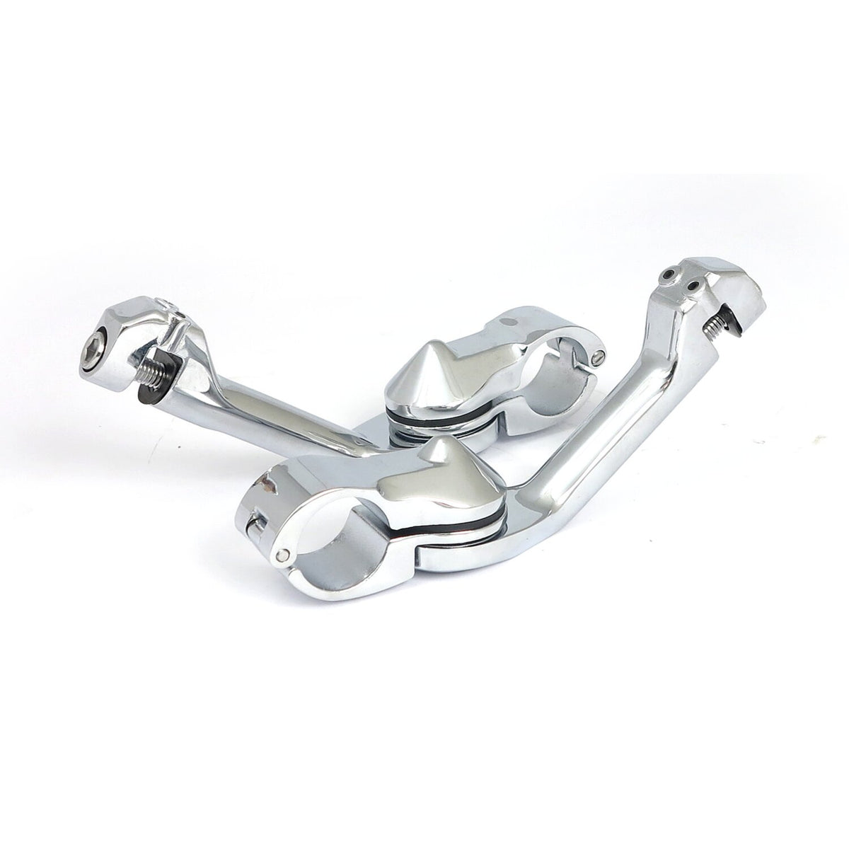 MCS Engine guard angled foot peg mount kit - long - Chrome