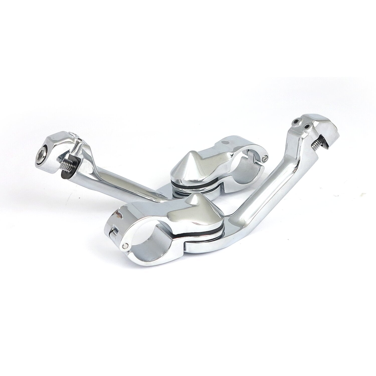 MCS Engine guard angled foot peg mount kit - short - Chrome
