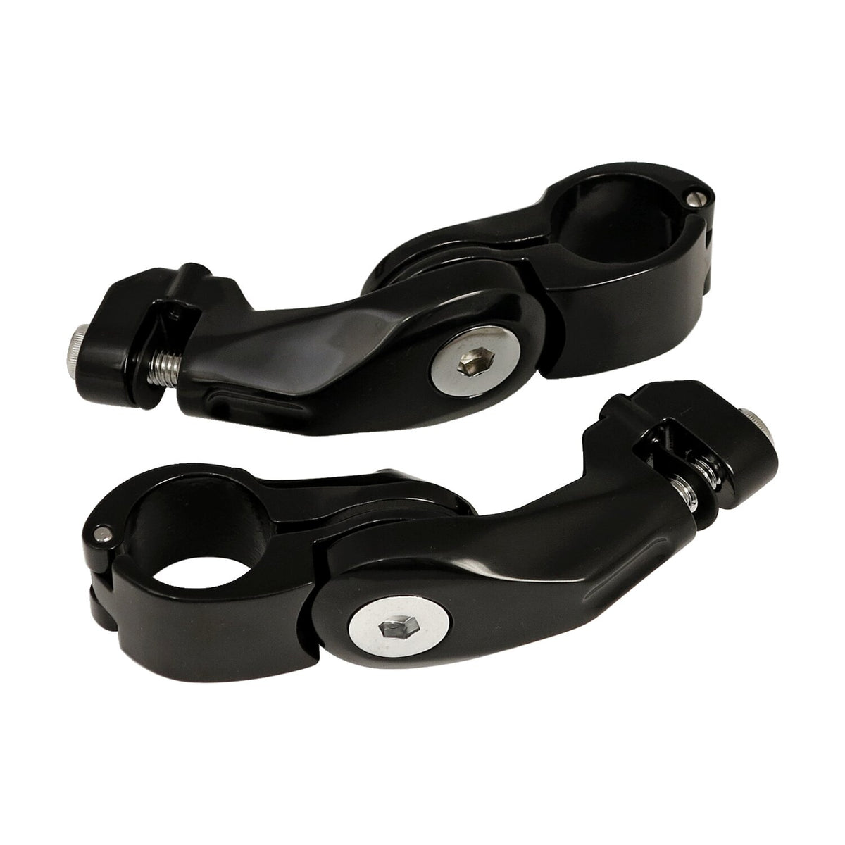 MCS Engine guard angled foot peg mount kit - short - Black
