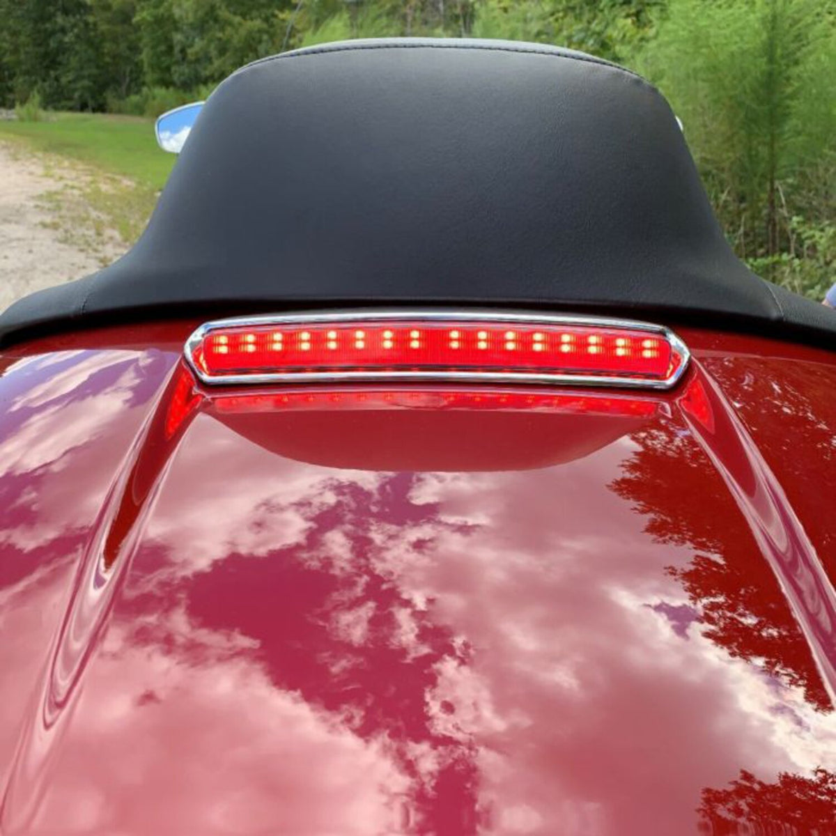Custom Dynamics Tour-Pak® lid light - Chrome red lens