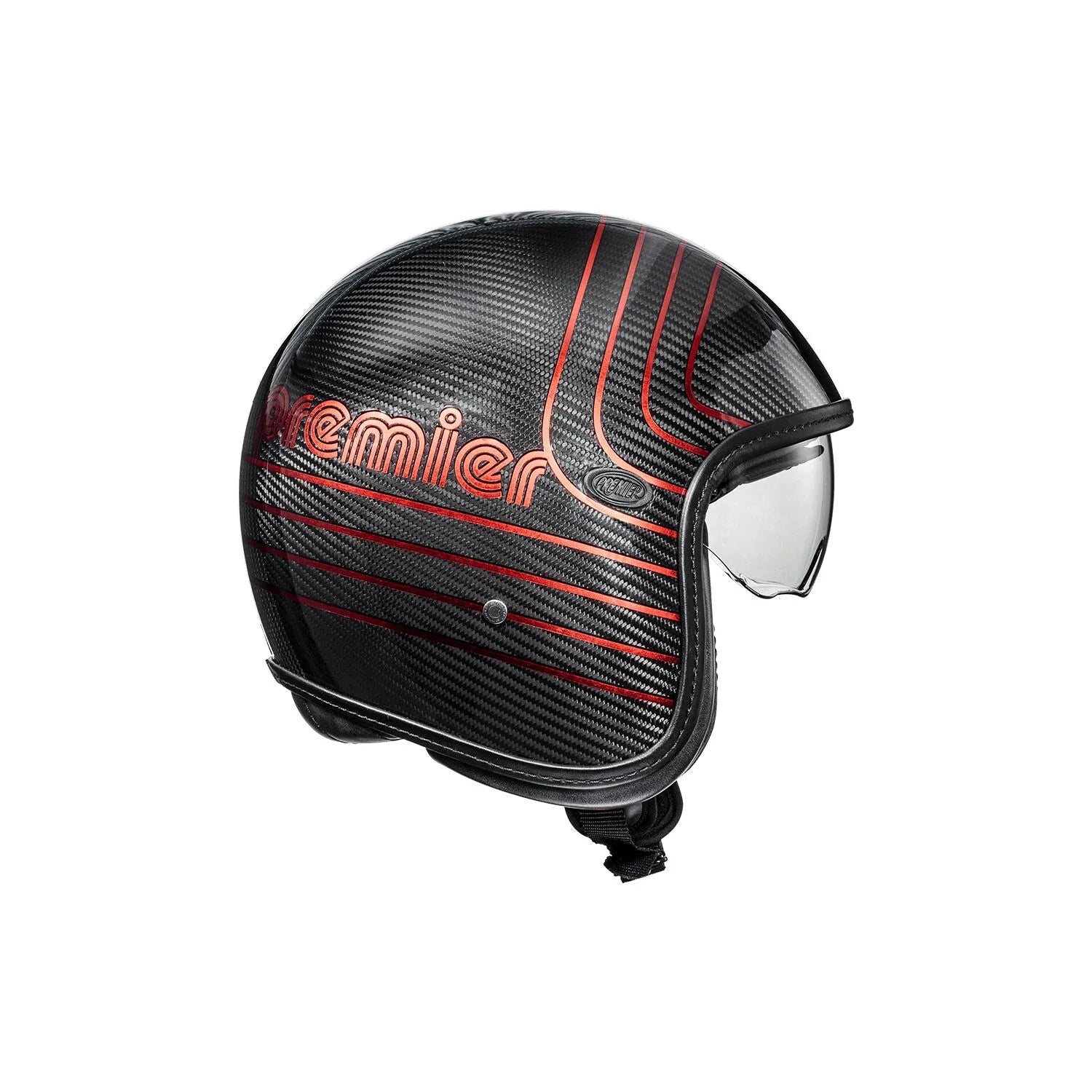 Premier Helmets Vintage Carbon Open Face Helmet - Platinum Edition