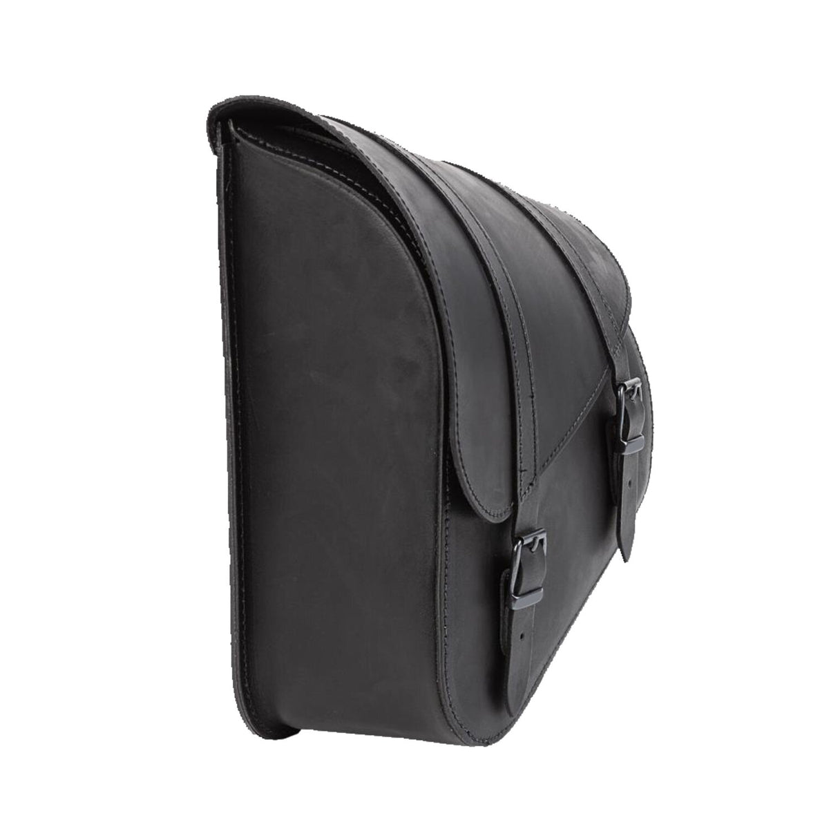 MCS full leather swing arm bag left 9 liter - Black