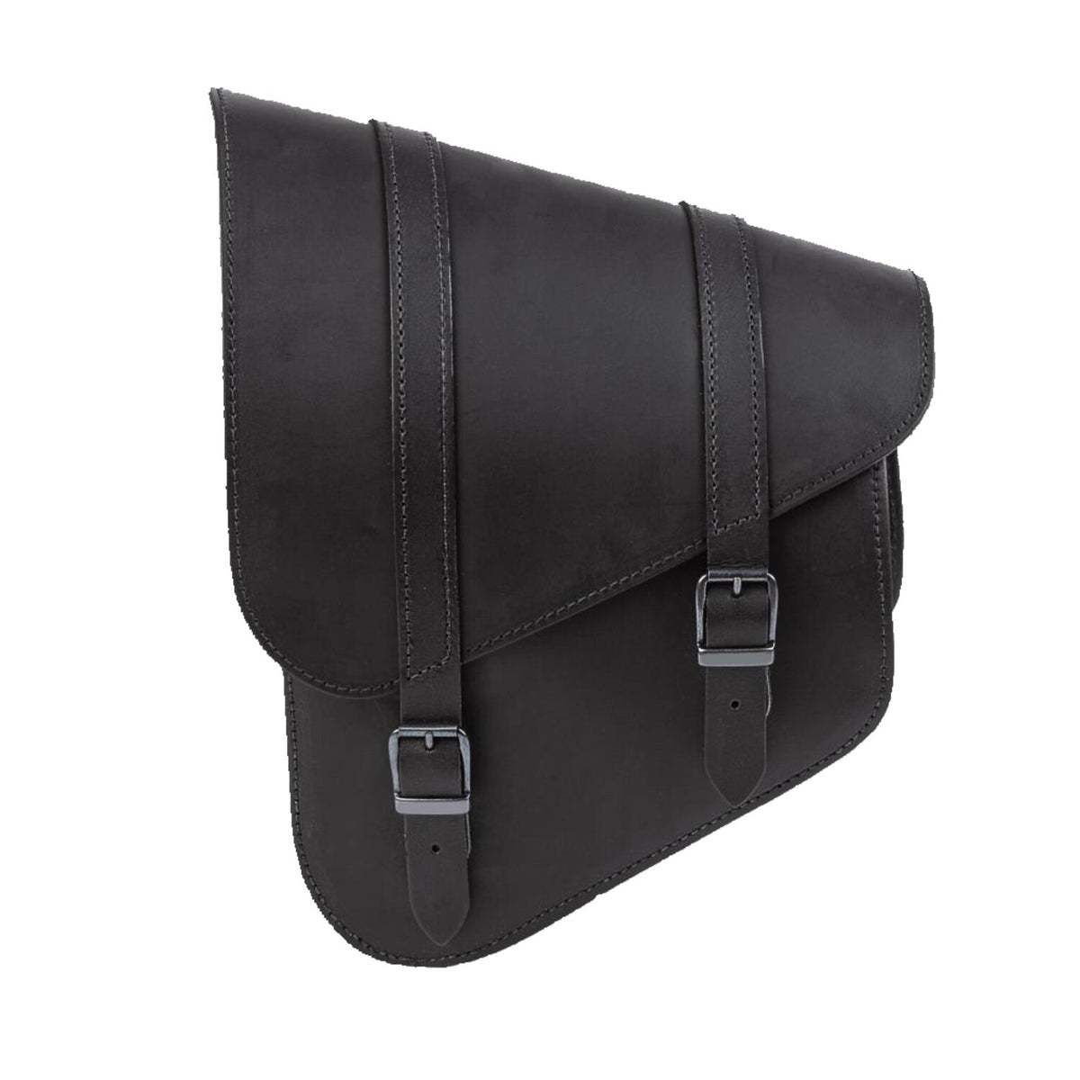 MCS full leather swing arm bag left 9 liter - Black