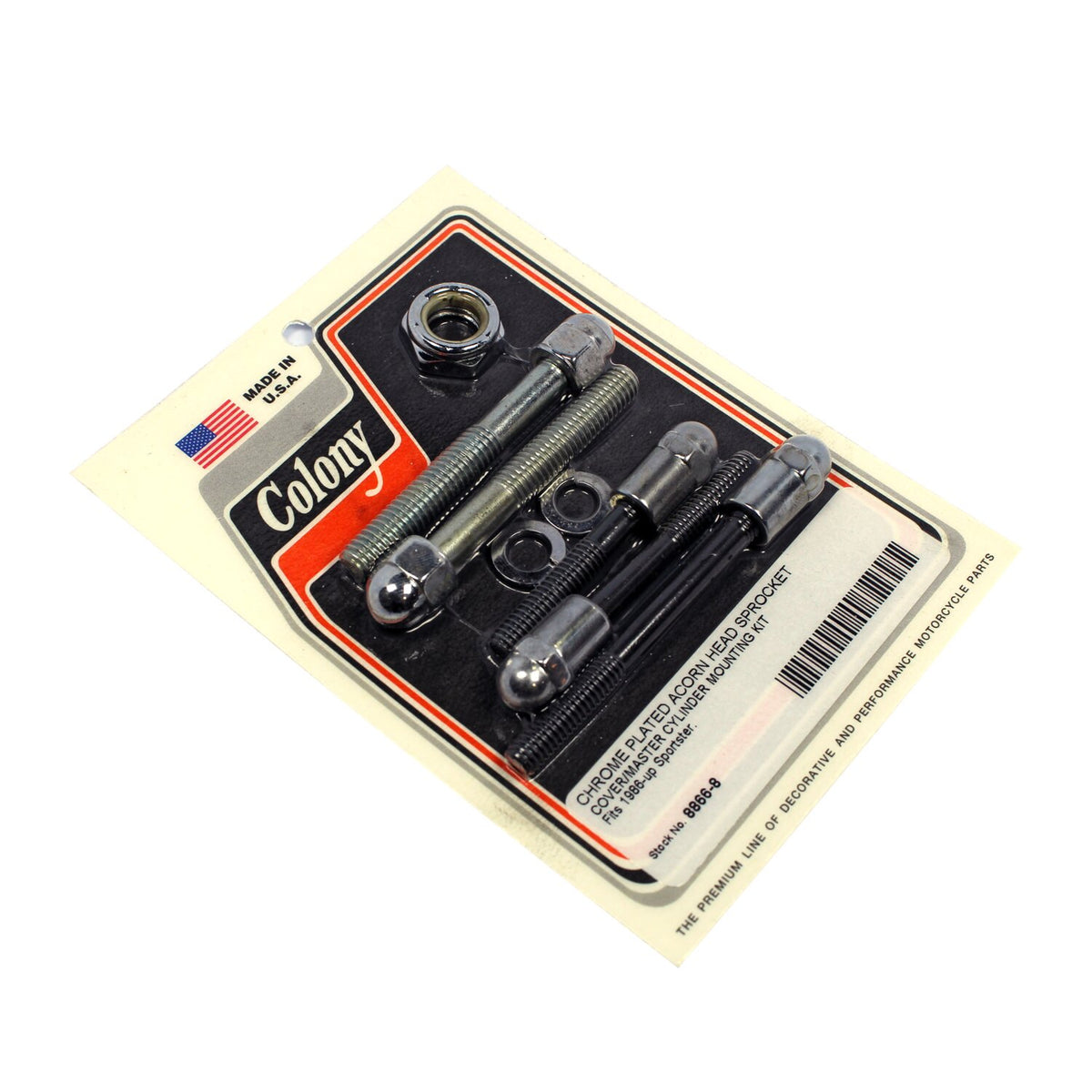 Colony sprocket cover mount kit - Chrome Acorn