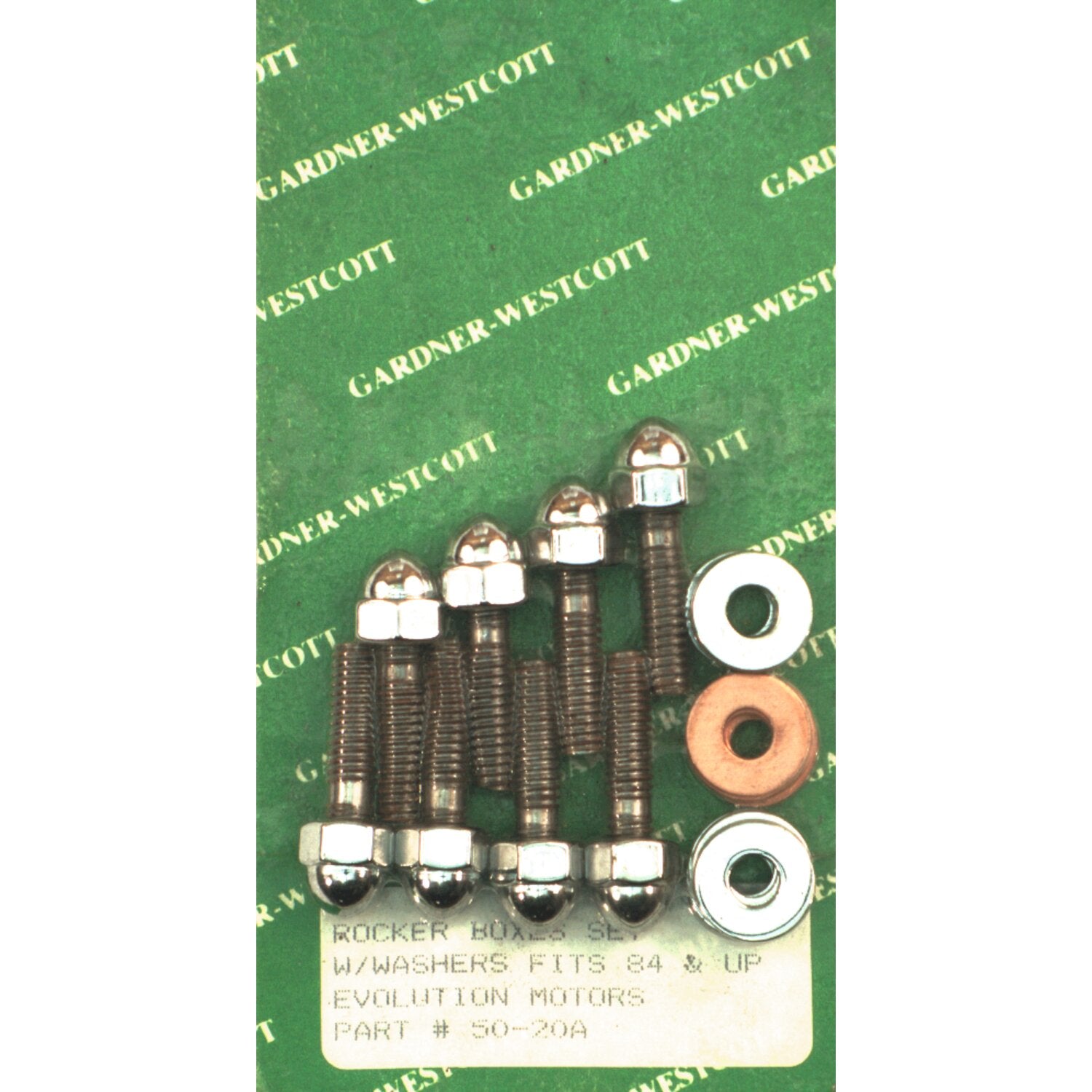 Gardner-Westcott rocker box top bolt kit - Chrome low crown acorn