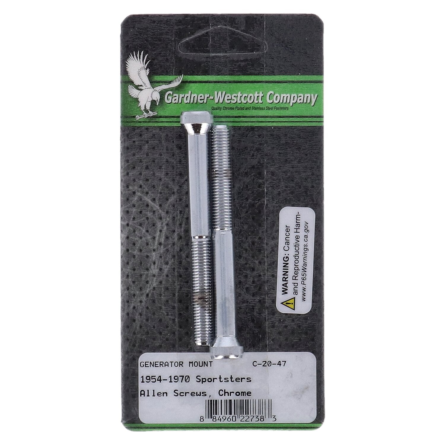 Gardner-Westcott generator mount kit - Chrome - Allen head