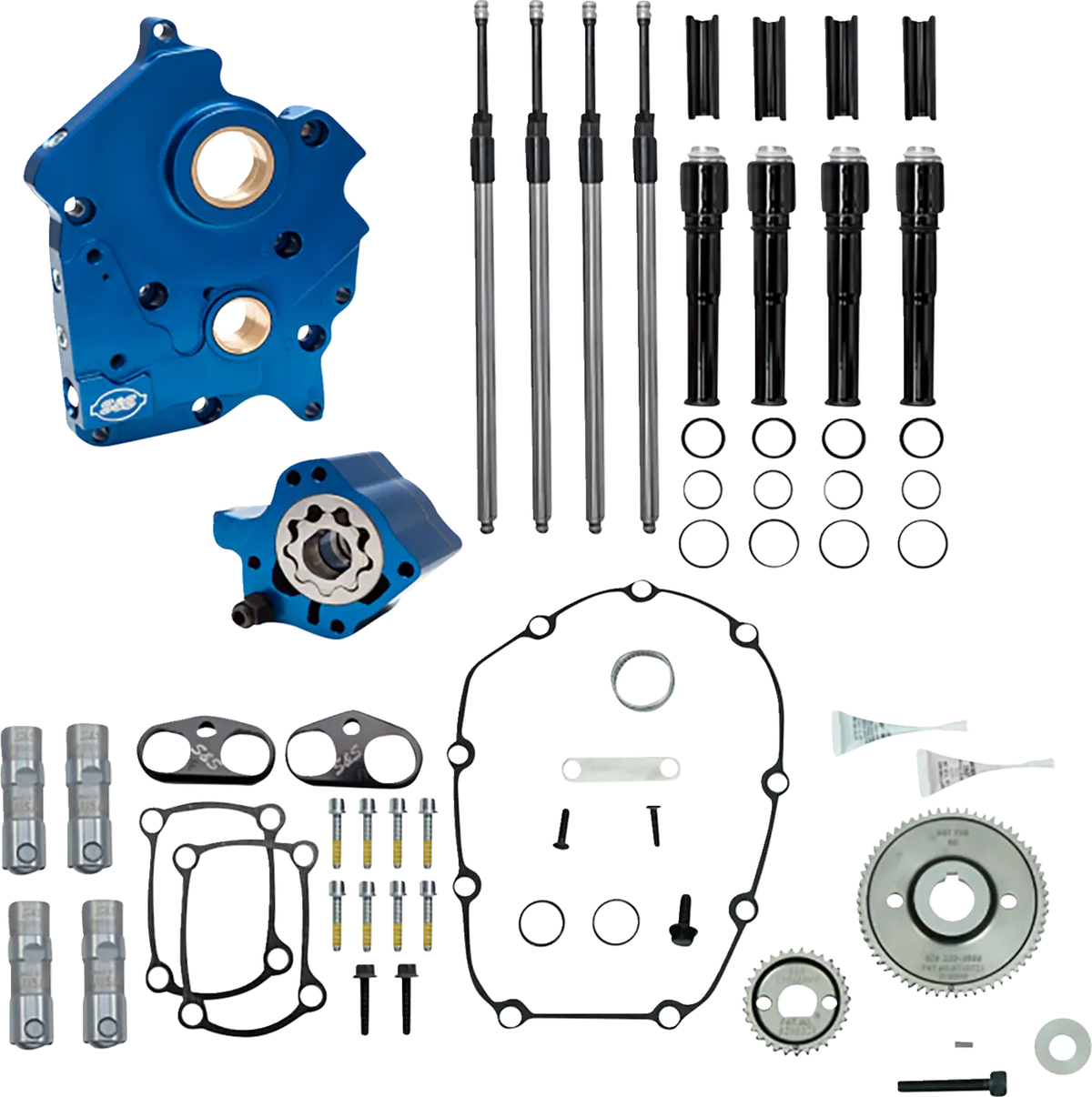 S&S Cycle Cam Chest Kit Gear Drive M8 without Cams Black Push