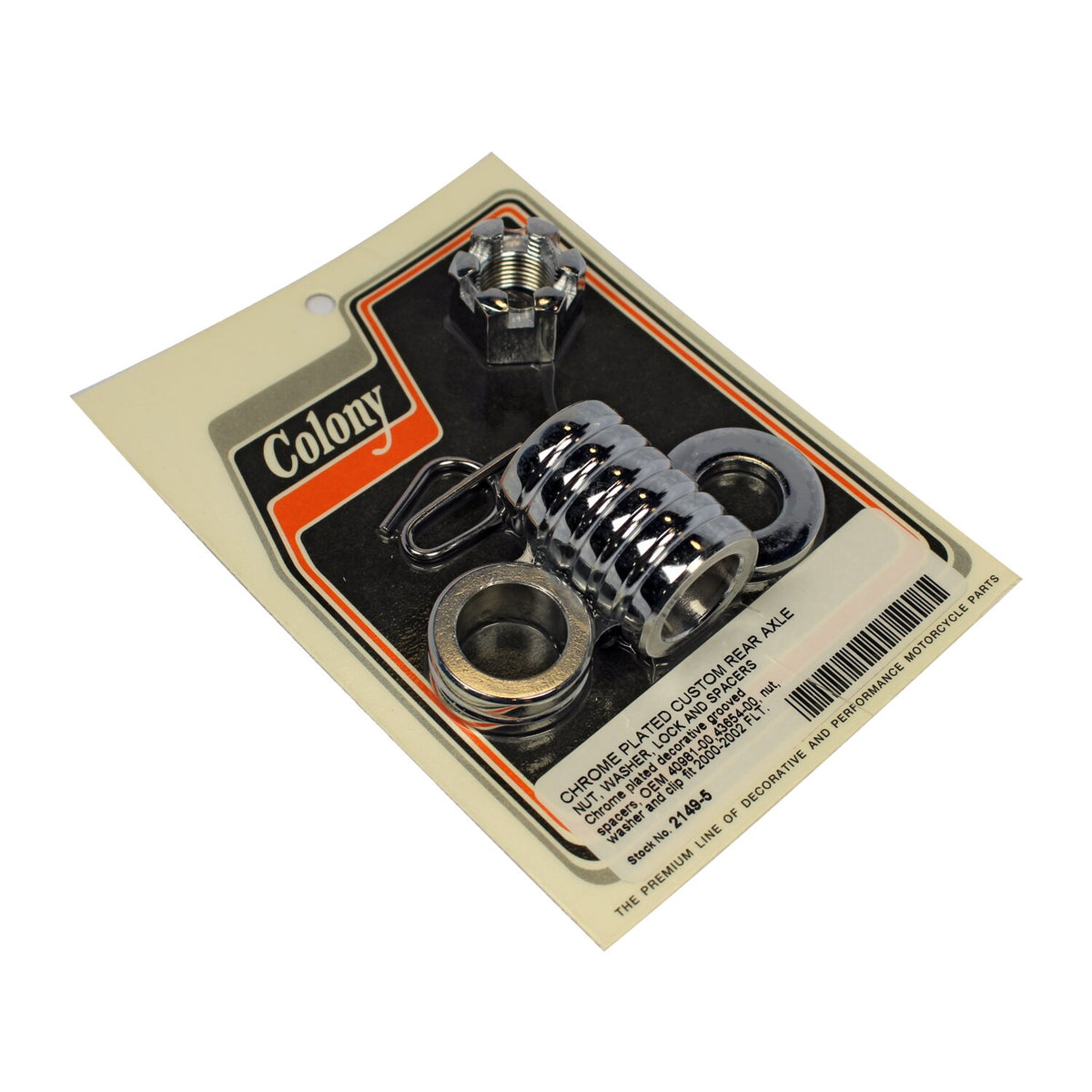 Colony axle spacer kit rear grooved