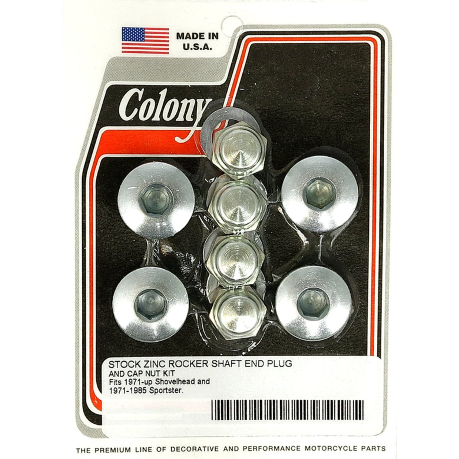 Colony rocker shaft plug & nut kit - Buttonhead - Zinc