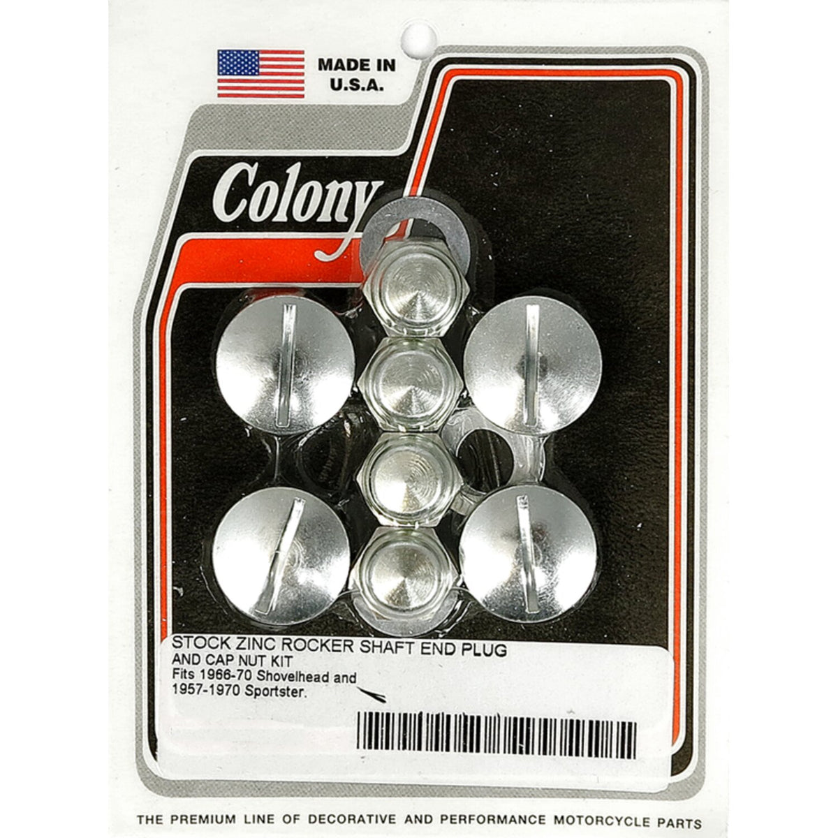 Colony rocker shaft plug & nut kit - Slotted - Zinc