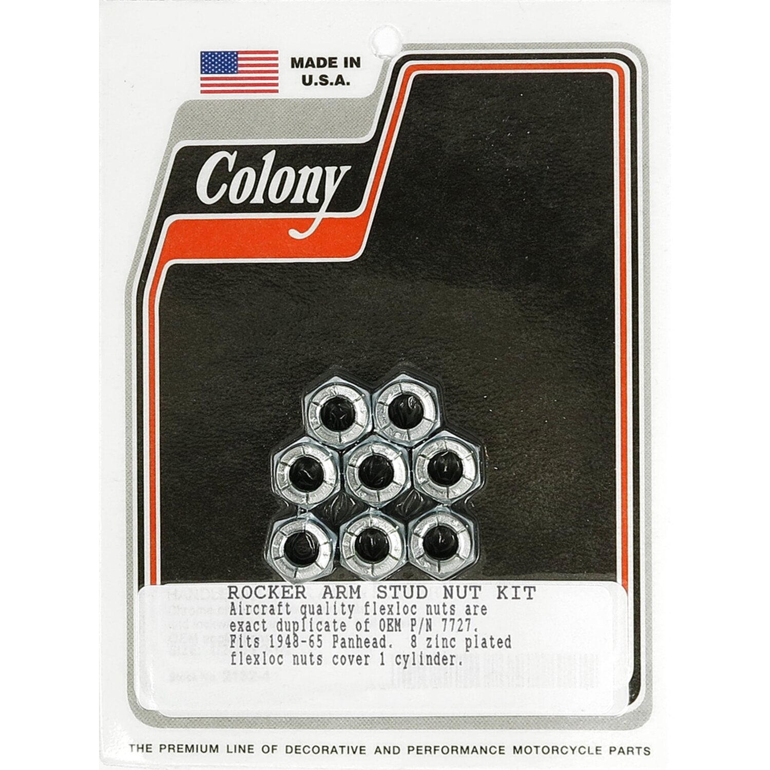 Colony Panhead rocker arm stud flex nut set